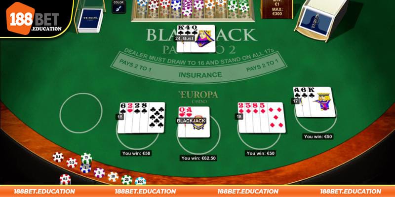 Đến với sảnh casino 188BET nhất định không được bỏ qua Blackjack